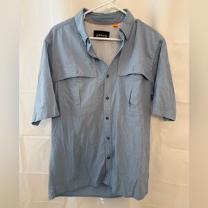 Orvis Men's Light Blue Button Down Shirt
